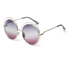 Luxury Brand Vintage Round  Fashionable Hollow Reflective Shades Sunglasses.